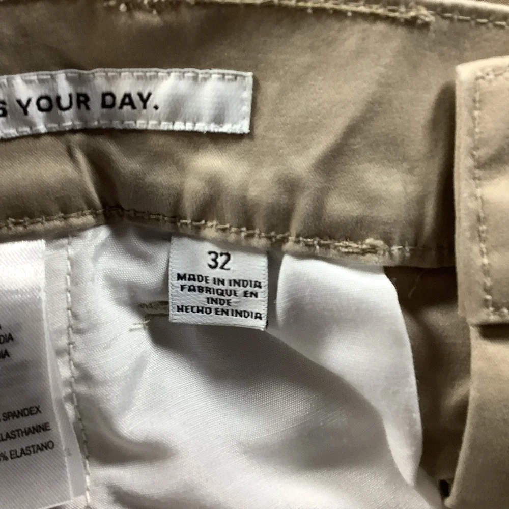 Kenneth‎ Cole Men's Tan Chino Shorts Flat Front Cuffed Casual